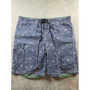 Tommy Hilfiger Swim Trunks Mens Medium‎ Hawaiian Mesh Lined 10" Inseam Shorts